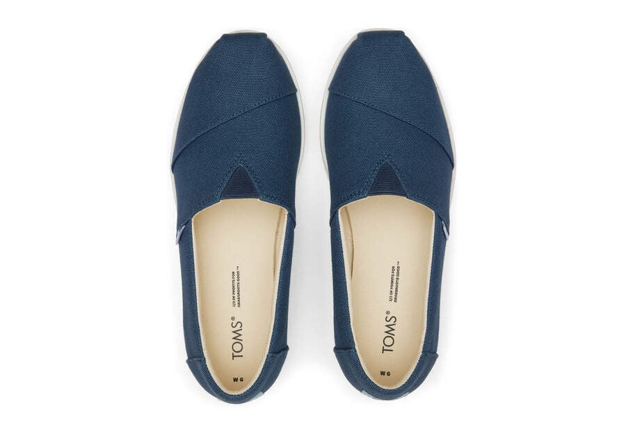 Majolica Blue Women's Toms Alpargata Midform Espadrille Platform Shoes Ireland | IE503-120