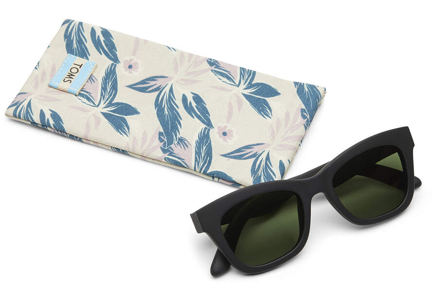 Matte Black - Glass Bottle Green Women's Toms Paloma Sunglasses Ireland | IE125-383