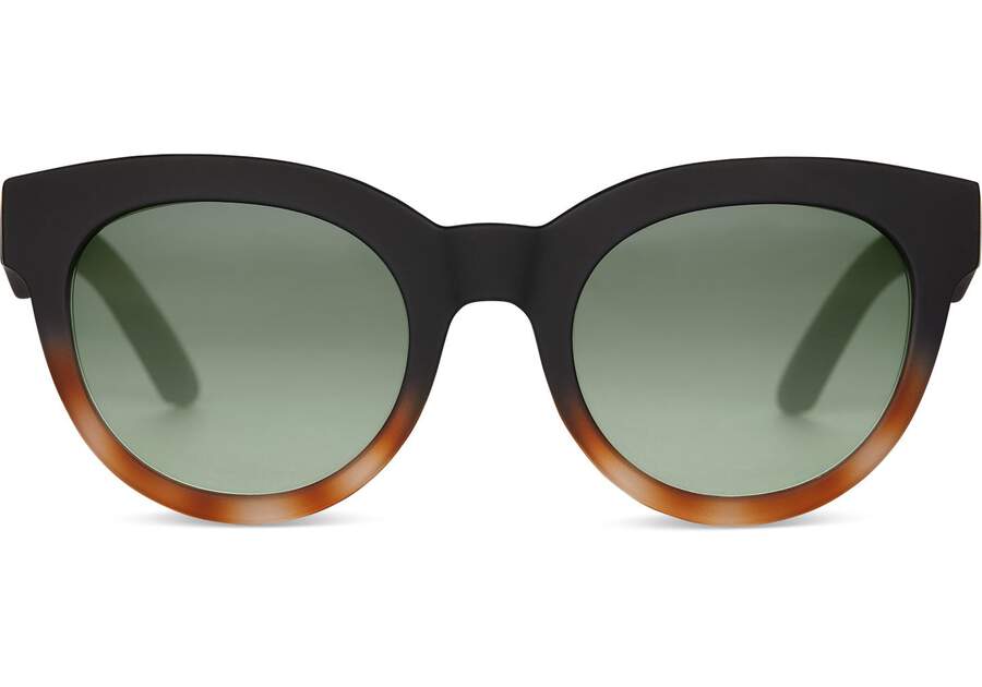 Matte Black - Glass Bottle Green Women\'s Toms Florentin Sunglasses Ireland | IE971-688