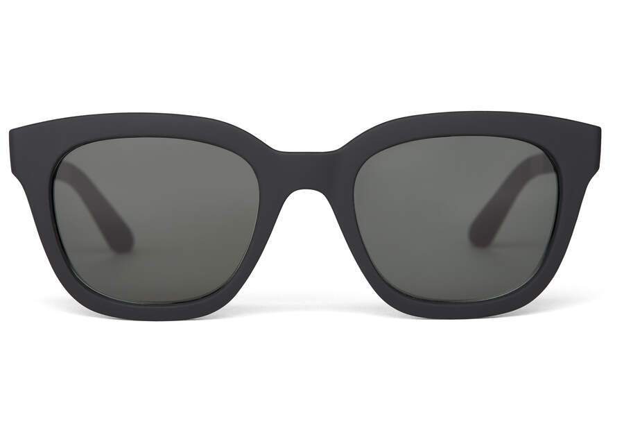 Matte Black- Green Grey Women\'s Toms Savanna Sunglasses Ireland | IE497-489