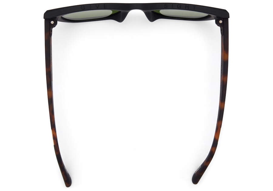 Matte Black Tortoise- Bottle Green Polar Women's Toms Sydney Sunglasses Ireland | IE969-485