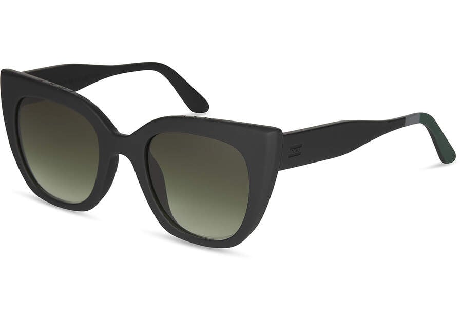 Matte Black-olive Gradient Women's Toms Sydney Sunglasses Ireland | IE580-278