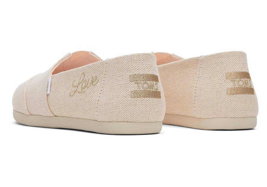 Metallic Dusty Peach Women's Toms Alpargata Metallic Linen Alpargatas Ireland | IE650-657