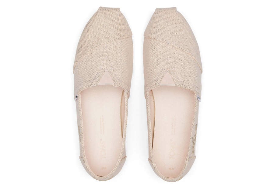 Metallic Dusty Peach Women's Toms Alpargata Metallic Linen Alpargatas Ireland | IE650-657