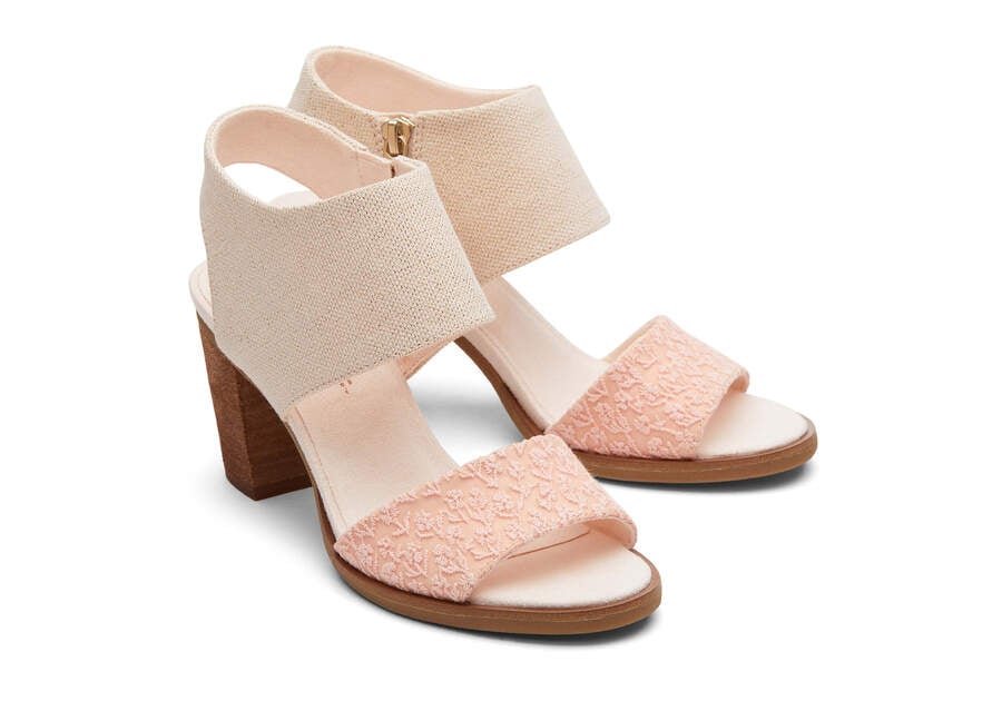 Metallic Dusty Peach Women's Toms Majorca Cutout Sandal Sandals Ireland | IE402-984