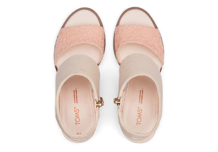 Metallic Dusty Peach Women's Toms Majorca Cutout Sandal Sandals Ireland | IE402-984