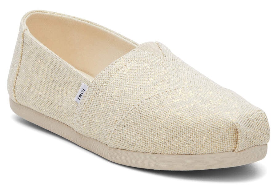 Metallic Natural Women's Toms Alpargata Metallic Linen Alpargatas Ireland | IE778-633