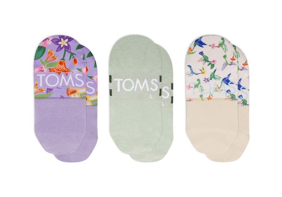 Multi Women's Toms Ultimate No Show Socks Hummingbird 3 Pack Socks Ireland | IE062-869