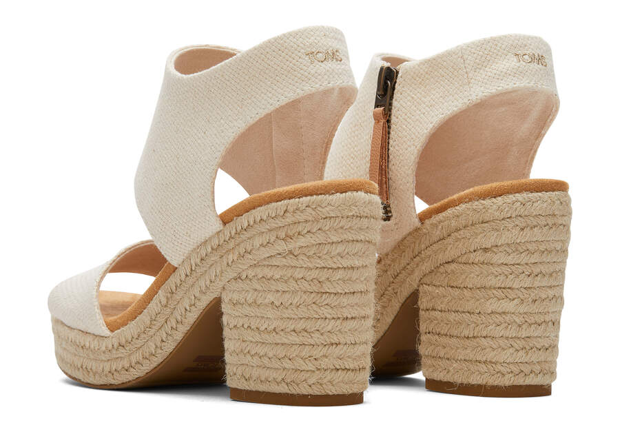 Natural Basket Weave Women's Toms Majorca Rope Platform Sandal Sandals Ireland | IE692-199