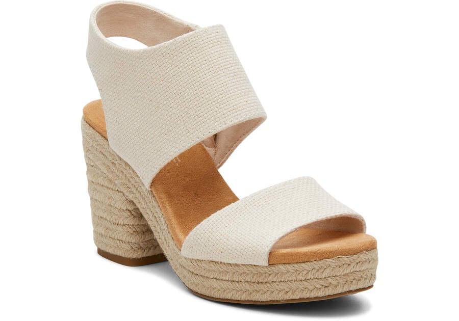 Natural Basket Weave Women's Toms Majorca Rope Platform Sandal Sandals Ireland | IE692-199