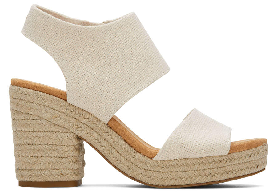 Natural Basket Weave Women\'s Toms Majorca Rope Platform Sandal Sandals Ireland | IE692-199