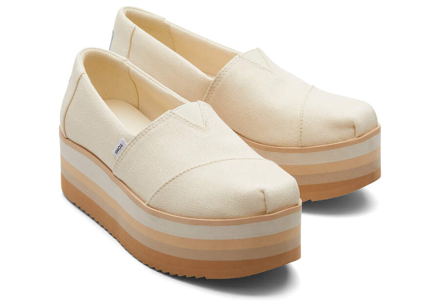 Natural Canvas Women's Toms Alpargata Platform Espadrille Platform Shoes Ireland | IE078-125