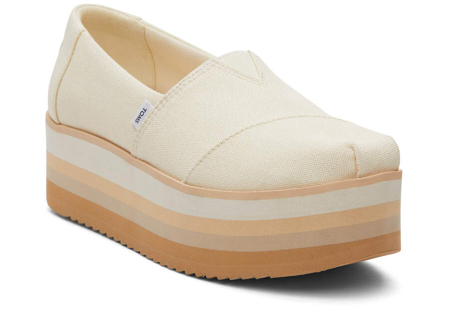 Natural Canvas Women's Toms Alpargata Platform Espadrille Platform Shoes Ireland | IE078-125