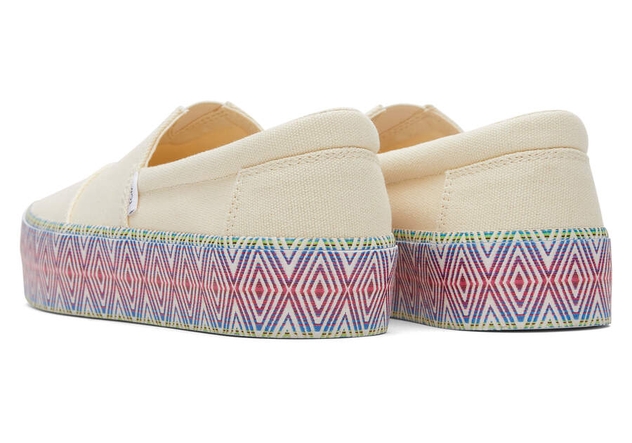 Natural Canvas Women's Toms Fenix Platform Slip On Ireland | IE533-803