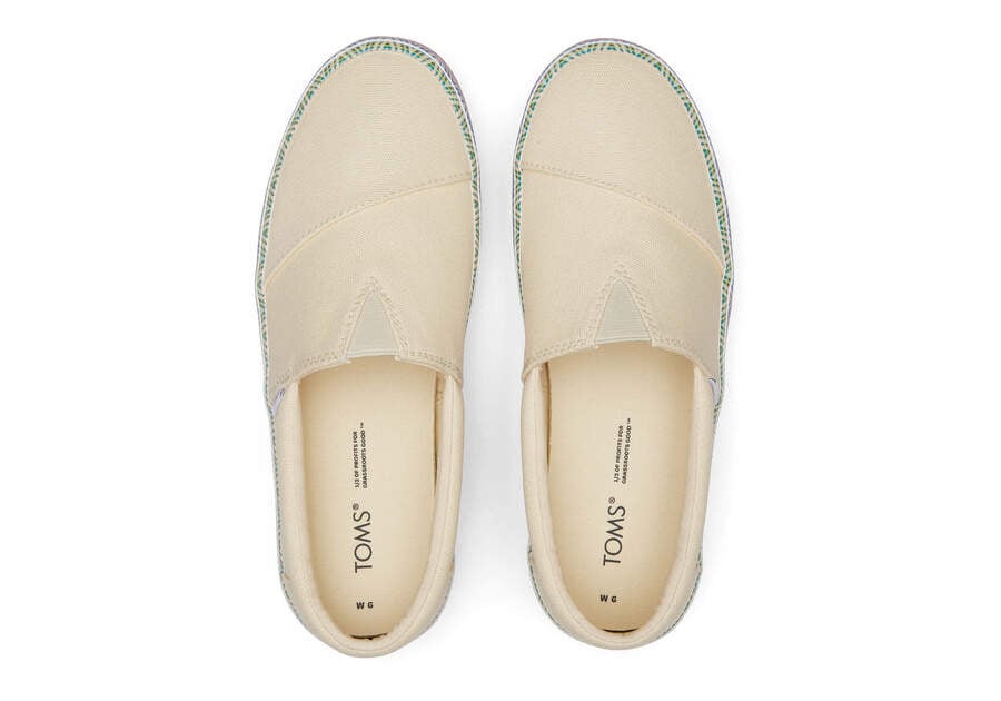 Natural Canvas Women's Toms Fenix Platform Slip On Ireland | IE533-803