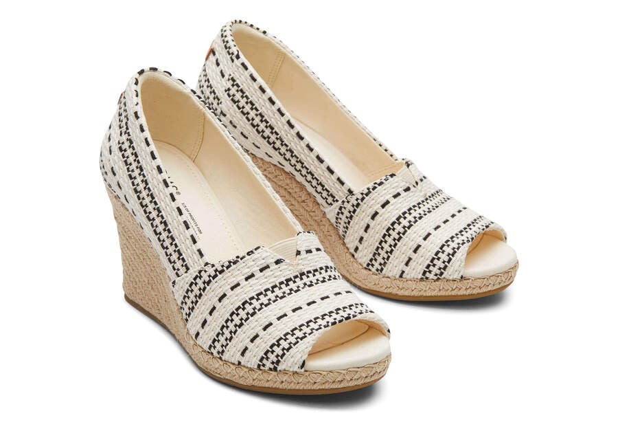 Natural Chunky Global Woven Women's Toms Michelle Wedge Heel Heels Ireland | IE410-878