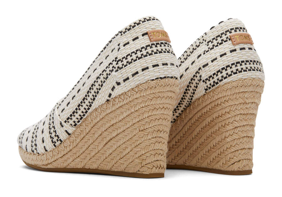 Natural Chunky Global Woven Women's Toms Michelle Wedge Heel Heels Ireland | IE410-878