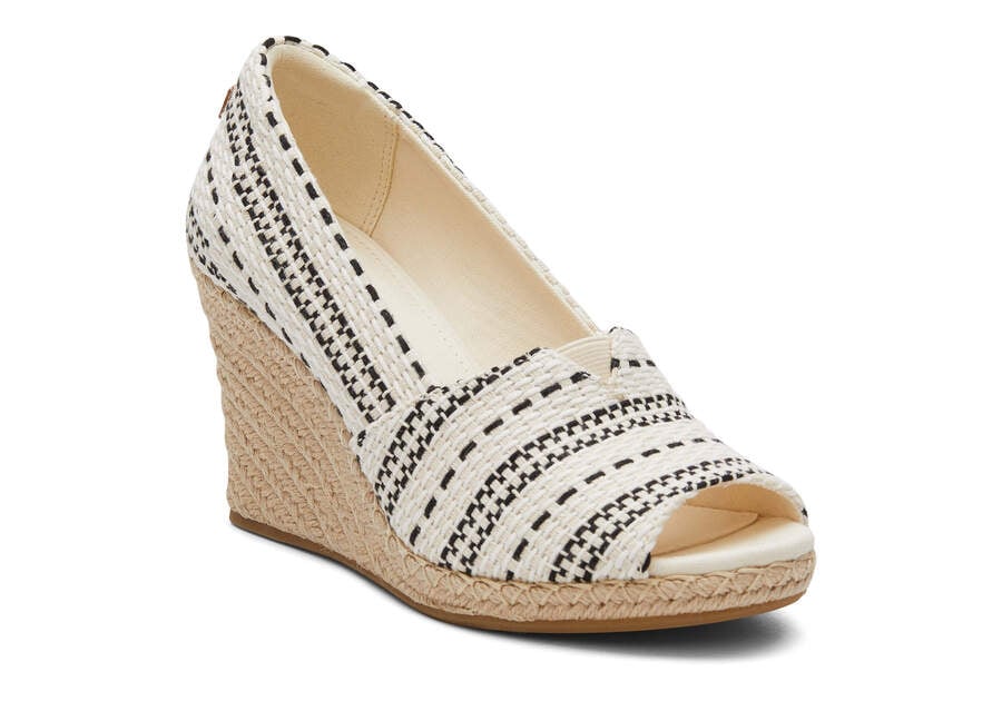 Natural Chunky Global Woven Women's Toms Michelle Wedge Heel Heels Ireland | IE410-878