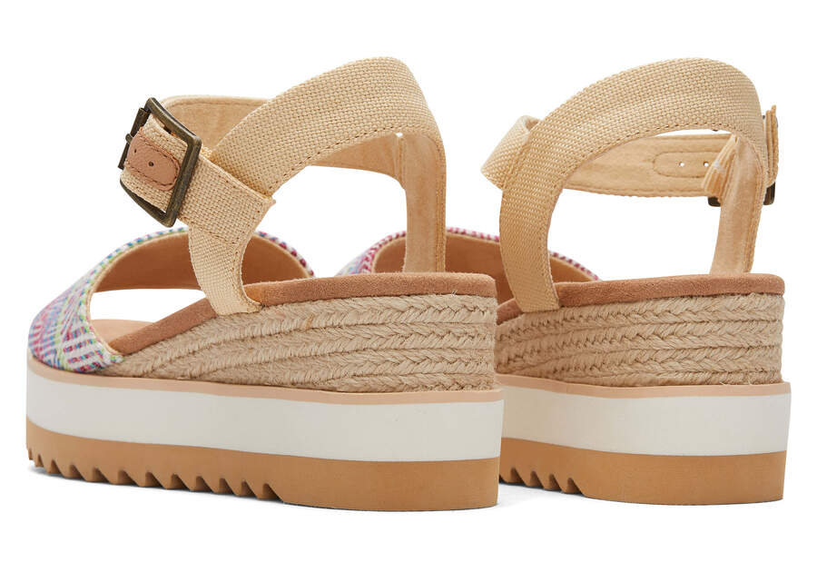 Natural Diamond Global Woven Women's Toms Diana Wedge Sandal Sandals Ireland | IE781-077