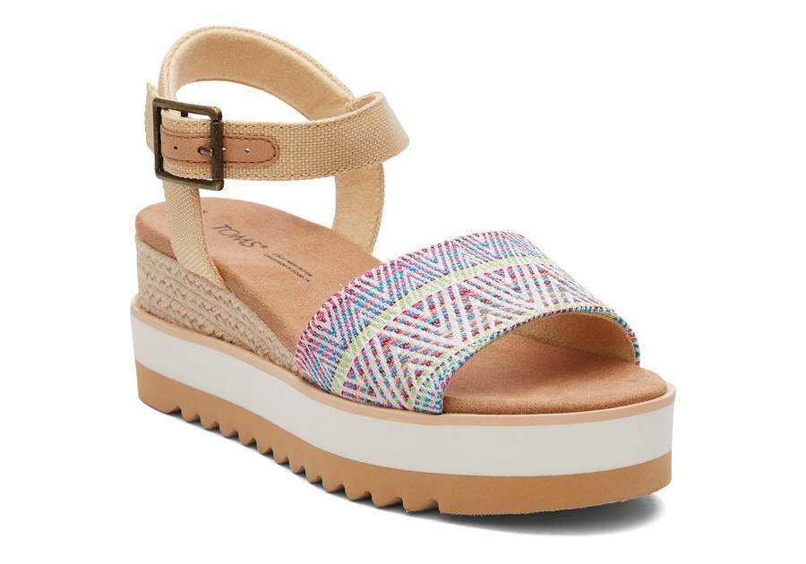 Natural Diamond Global Woven Women's Toms Diana Wedge Sandal Sandals Ireland | IE781-077