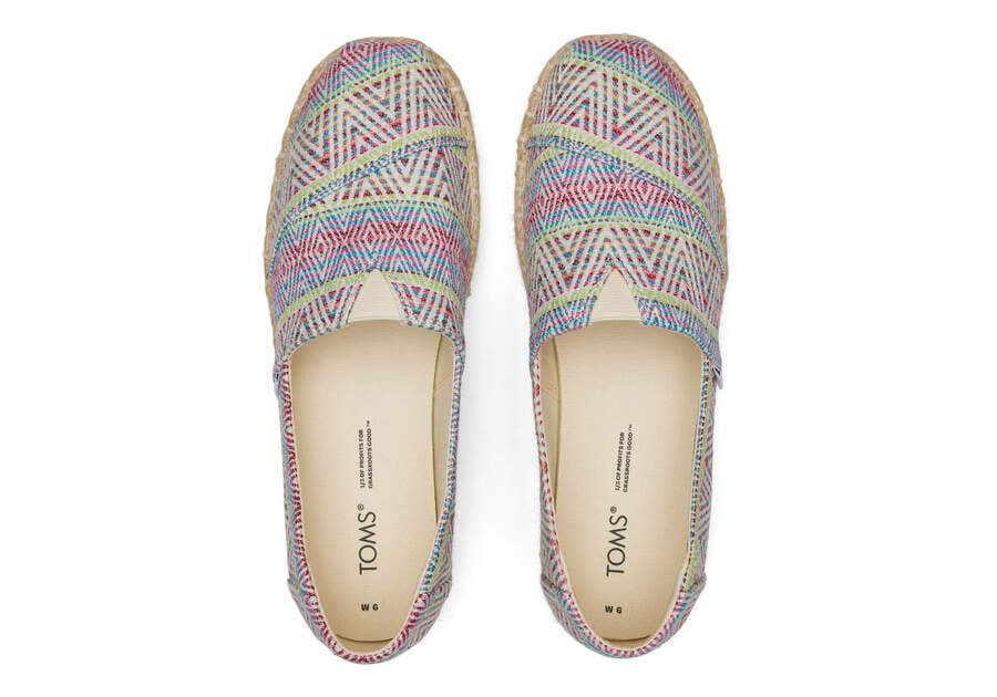 Natural Diamond Global Woven Women's Toms Alpargata Rope Platform Espadrilles Ireland | IE924-032