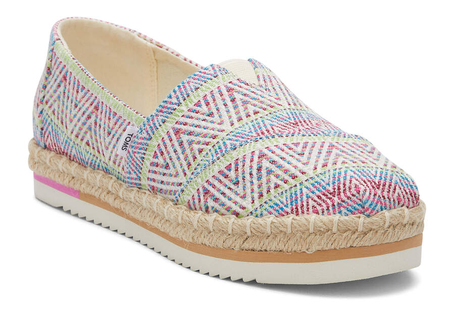 Natural Diamond Global Woven Women's Toms Alpargata Rope Platform Espadrilles Ireland | IE924-032