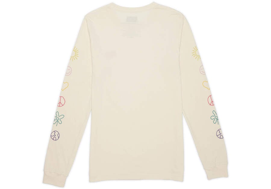 Natural Men's Toms Icon Long Sleeve Tee T Shirts Ireland | IE598-552