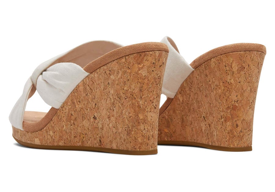 Natural Microfiber Women's Toms Serena Wedge Sandal Sandals Ireland | IE826-654