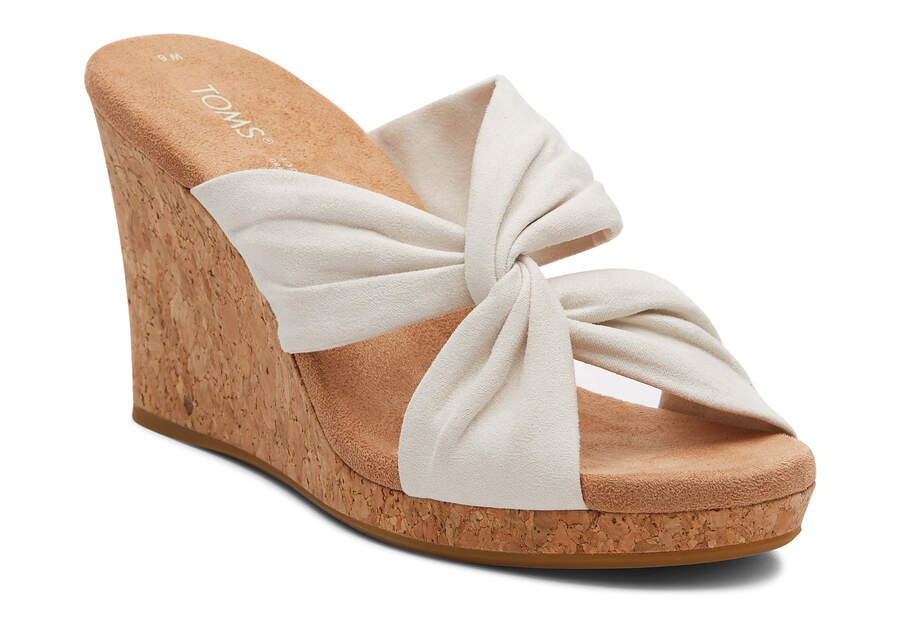 Natural Microfiber Women's Toms Serena Wedge Sandal Sandals Ireland | IE826-654