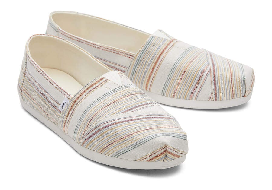 Natural Soft Stripes Women's Toms Alpargata Stripes Recycled Cotton Alpargatas Ireland | IE350-860