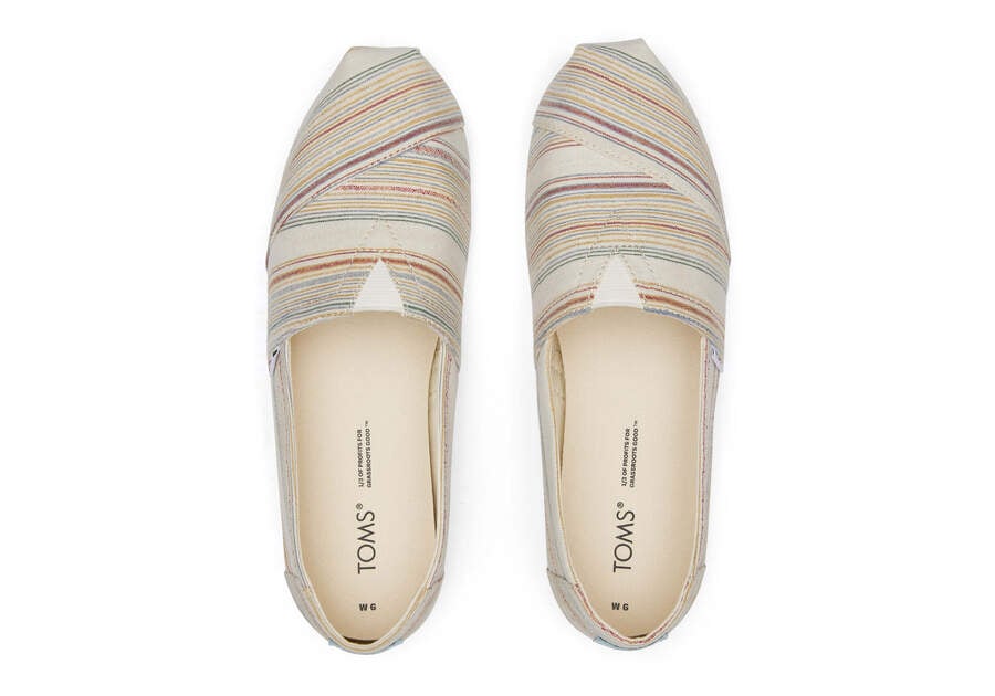 Natural Soft Stripes Women's Toms Alpargata Stripes Recycled Cotton Alpargatas Ireland | IE350-860