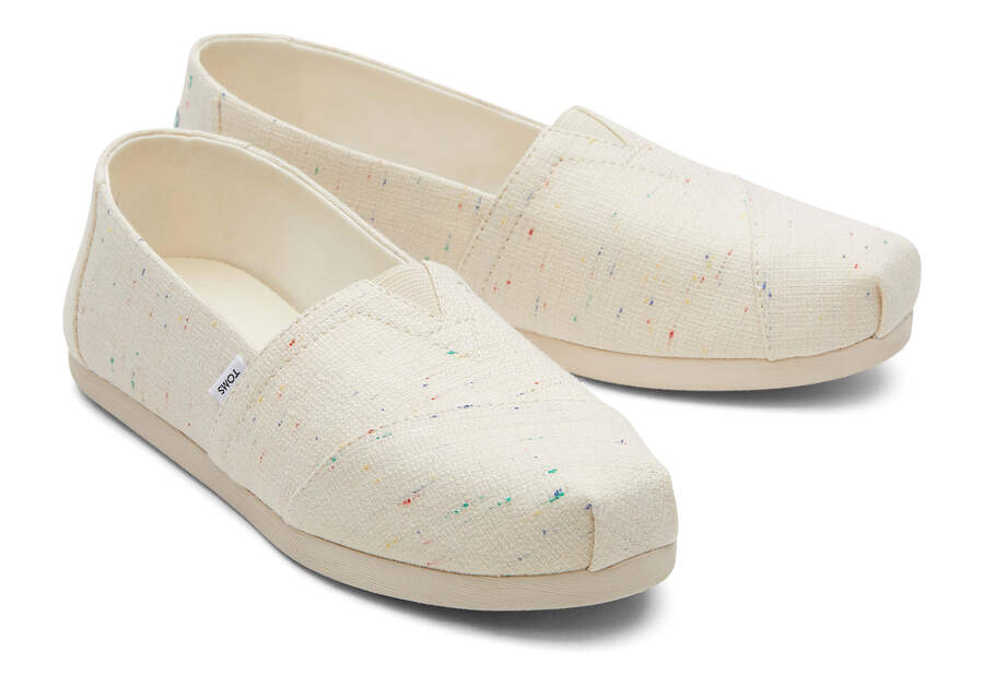 Natural Speckled Slub Women's Toms Alpargata Speckled Recycled Cotton Alpargatas Ireland | IE048-673