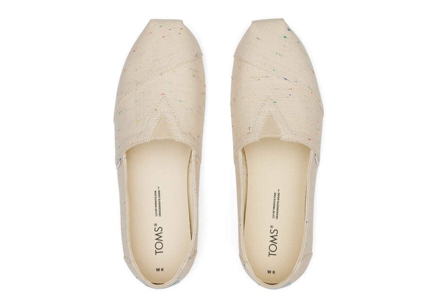 Natural Speckled Slub Women's Toms Alpargata Speckled Recycled Cotton Alpargatas Ireland | IE048-673