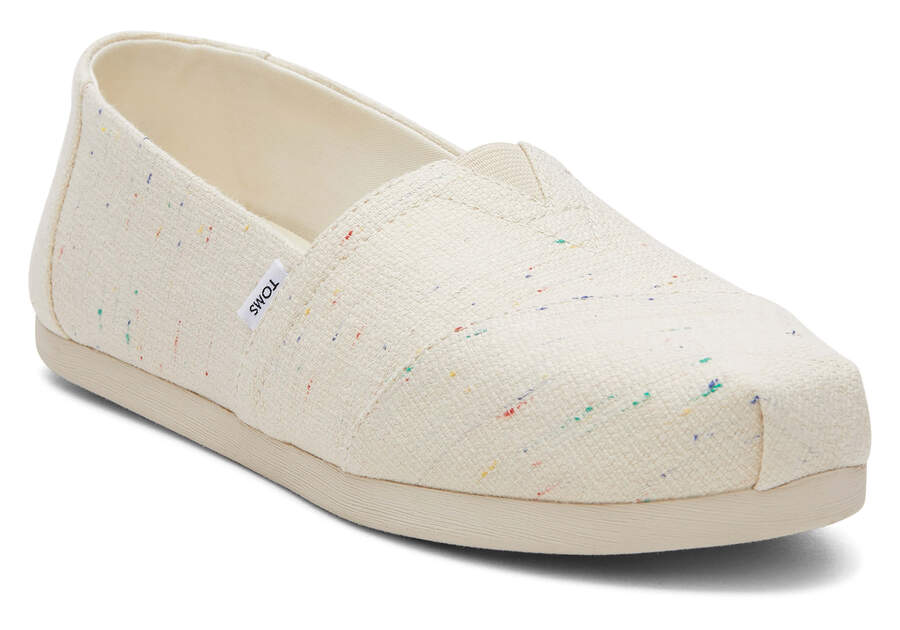 Natural Speckled Slub Women's Toms Alpargata Speckled Recycled Cotton Alpargatas Ireland | IE048-673