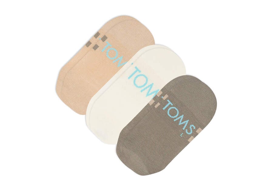 Nautral Multi Women's Toms Ultimate No Show Socks Mixed Neutral 3 Pack Socks Ireland | IE934-116