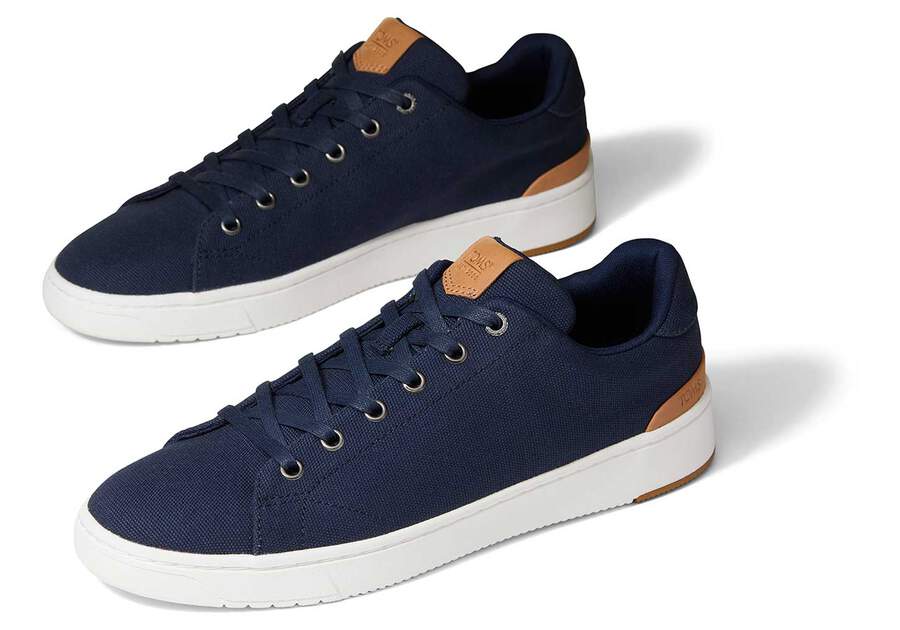 Navy Blue Canvas Men's Toms TRVL LITE Sneaker Sneakers Ireland | IE148-406