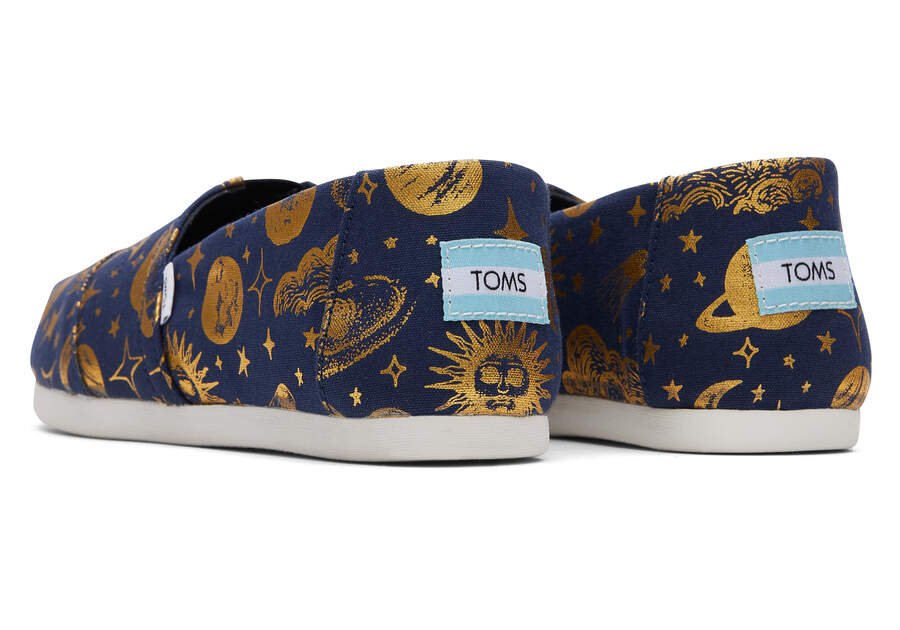 Navy Foil Women's Toms Alpargata Celestial Alpargatas Ireland | IE417-542