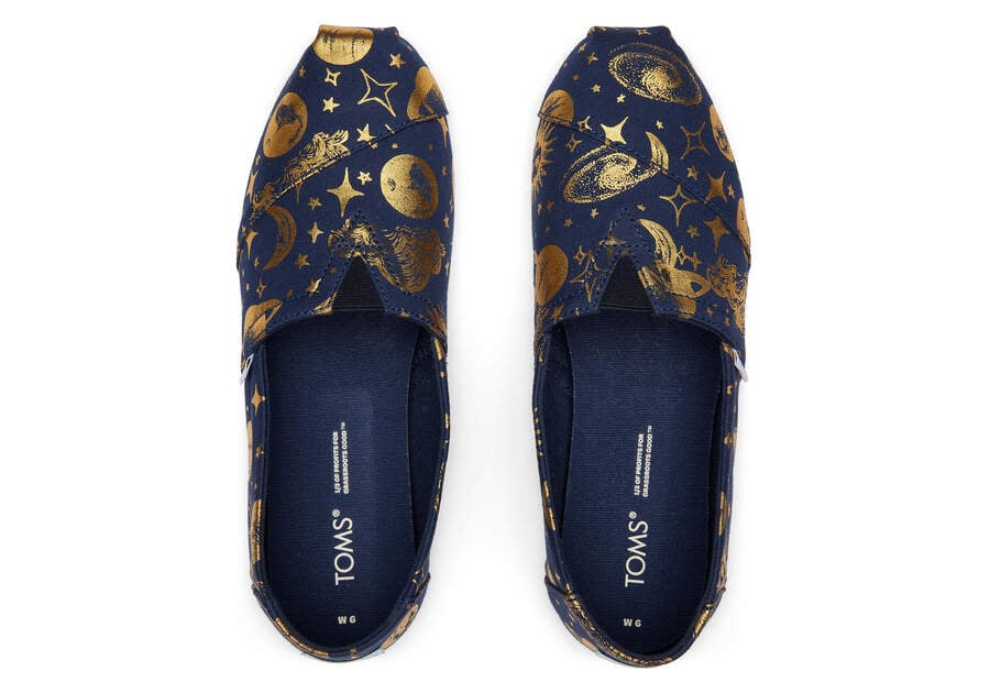 Navy Foil Women's Toms Alpargata Celestial Alpargatas Ireland | IE417-542