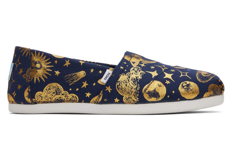 Navy Foil Women\'s Toms Alpargata Celestial Alpargatas Ireland | IE417-542