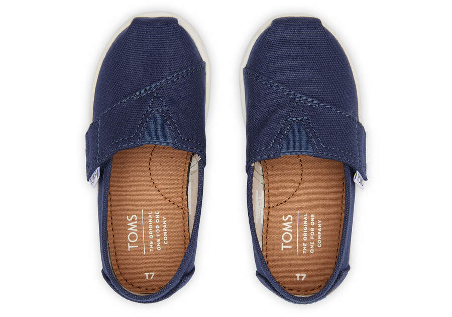 Navy Kids' Toms Tiny Alpargata Canvas Alpargatas Ireland | IE688-084