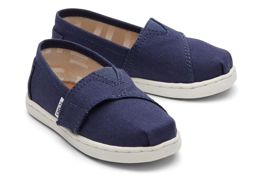 Navy Kids\' Toms Tiny Alpargata Canvas Alpargatas Ireland | IE688-084