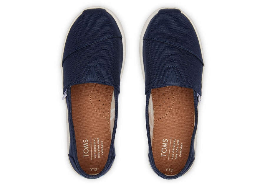 Navy Kids' Toms Youth Alpargata Canvas Alpargatas Ireland | IE294-028