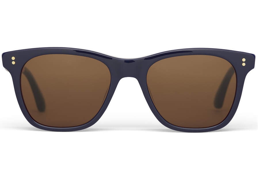 Navy Multi Lamination-brown Gradient Men\'s Toms Fitzpatrick Sunglasses Ireland | IE738-959