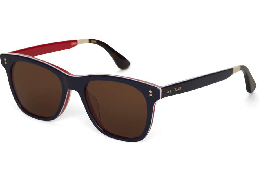 Navy Multi Lamination-brown Gradient Women's Toms Fitzpatrick Sunglasses Ireland | IE063-595