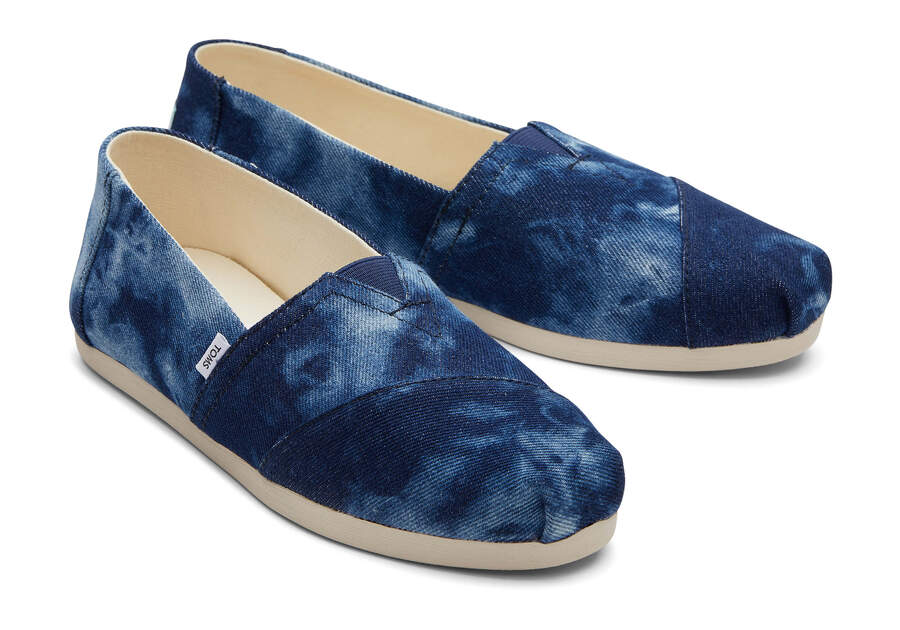 Navy Washed Denim Women's Toms Alpargata Washed Denim Alpargatas Ireland | IE509-854