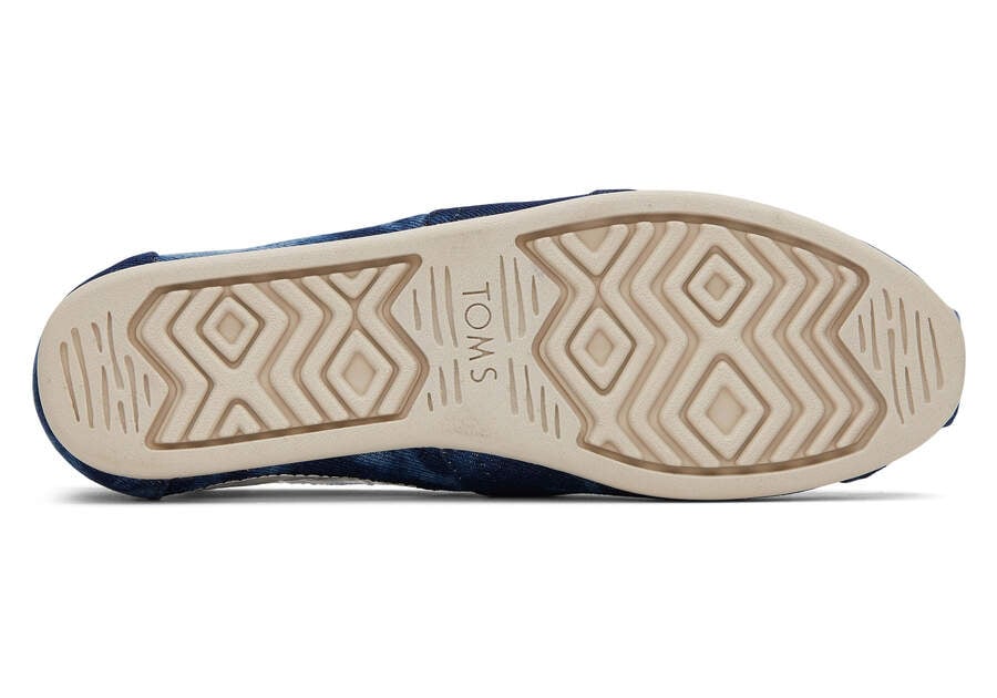 Navy Washed Denim Women's Toms Alpargata Washed Denim Alpargatas Ireland | IE509-854