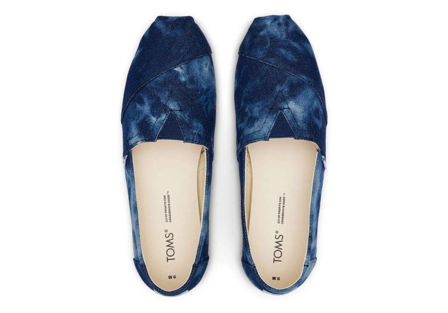 Navy Washed Denim Women's Toms Alpargata Washed Denim Alpargatas Ireland | IE509-854