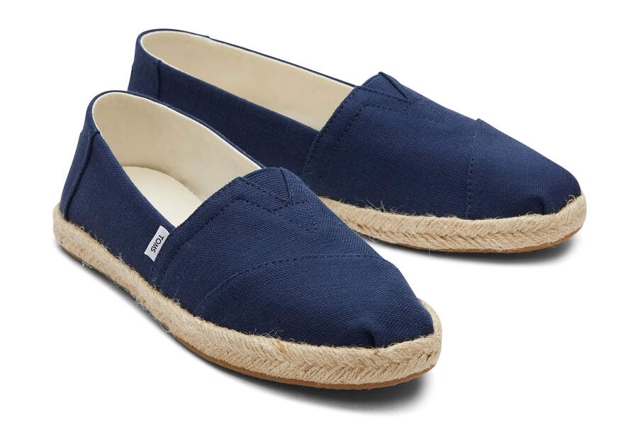 Navy Women's Toms Alpargata Recycled Cotton Rope Espadrille Espadrilles Ireland | IE683-340