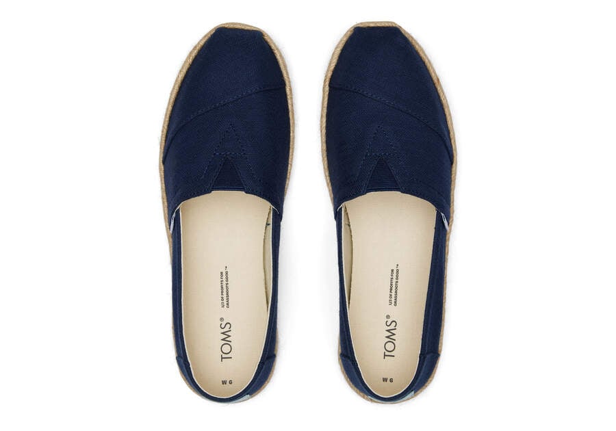 Navy Women's Toms Alpargata Recycled Cotton Rope Espadrille Espadrilles Ireland | IE683-340