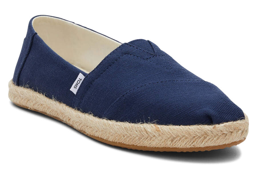 Navy Women's Toms Alpargata Recycled Cotton Rope Espadrille Espadrilles Ireland | IE683-340